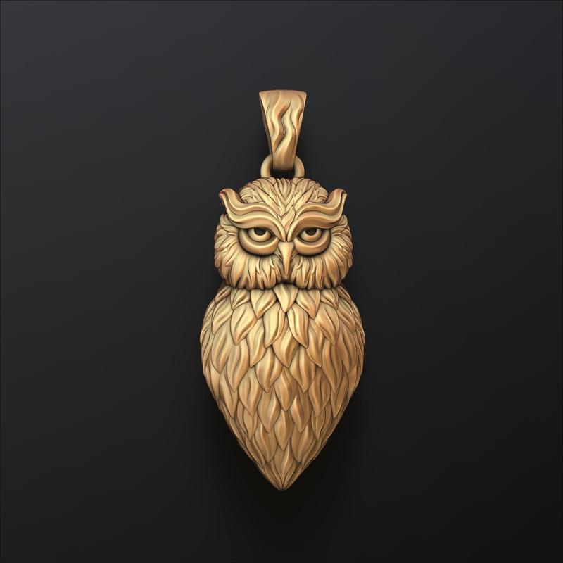 Owl Pendant v2 3D print model