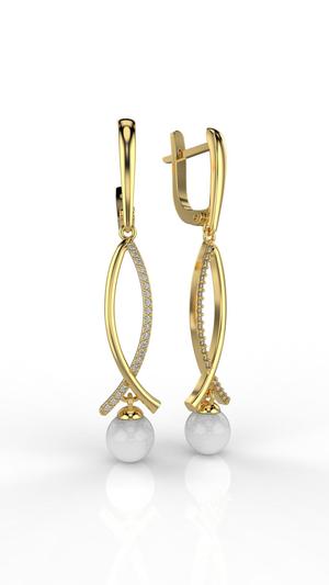printable jewelry earrings whith pearl and diamonds