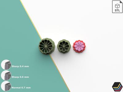 Polymer Clay Cutters Flower J251| 5 Size 3 Cutter Versions | Floral Cutter | Digital Files for 3D Printing