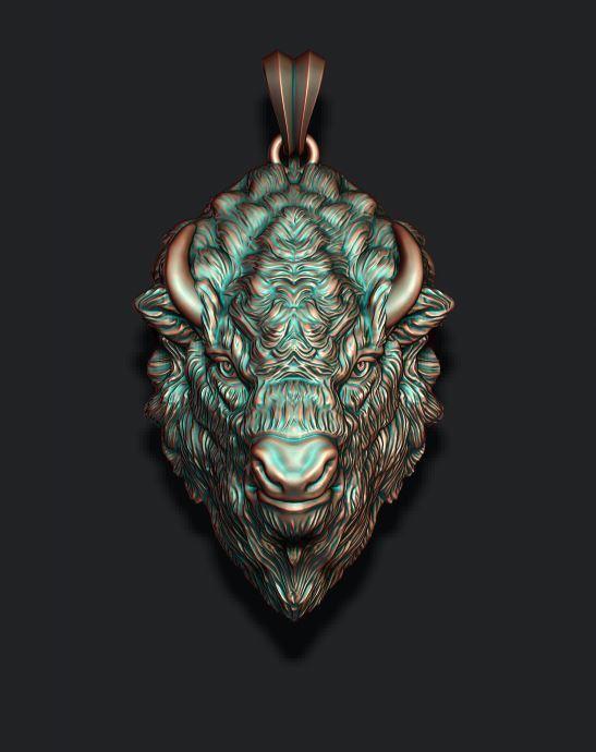 Buffalo pendant 3D print model