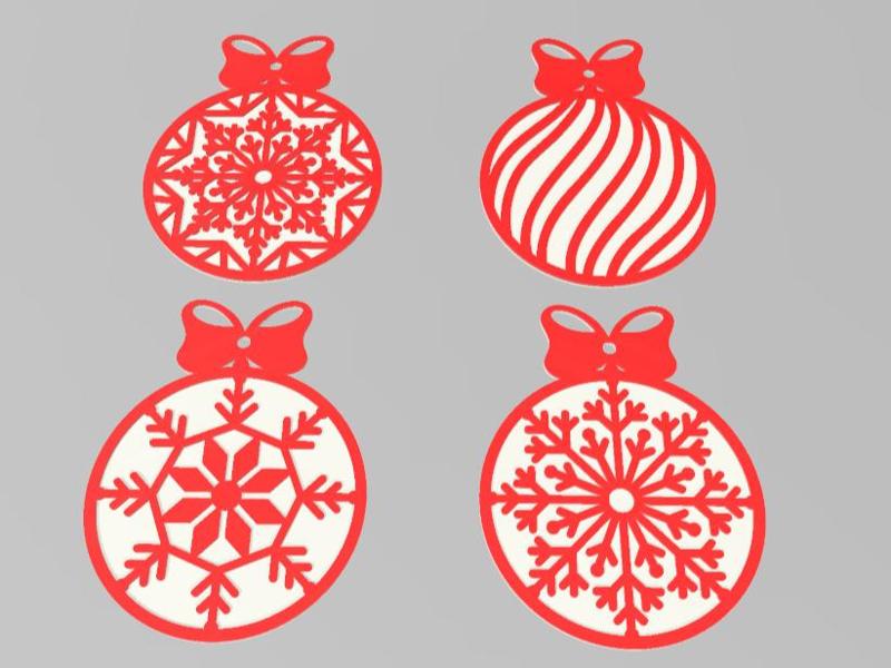 3D Christmas ornaments Set 2