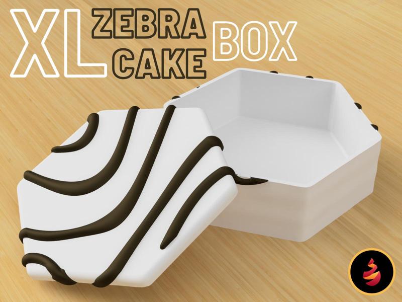 XL Zebra Cake Box