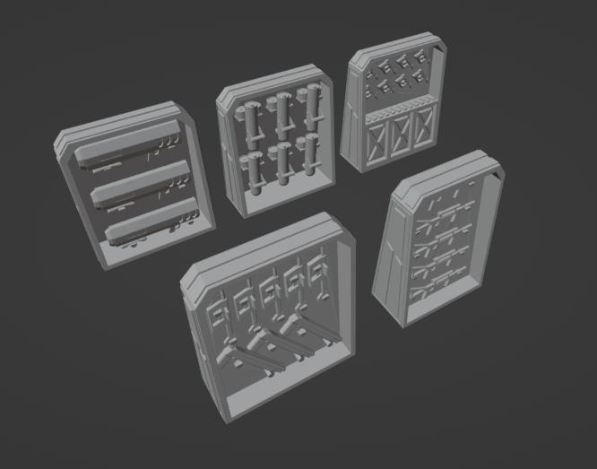 28mm scale Science Fiction Weapon Shelves
