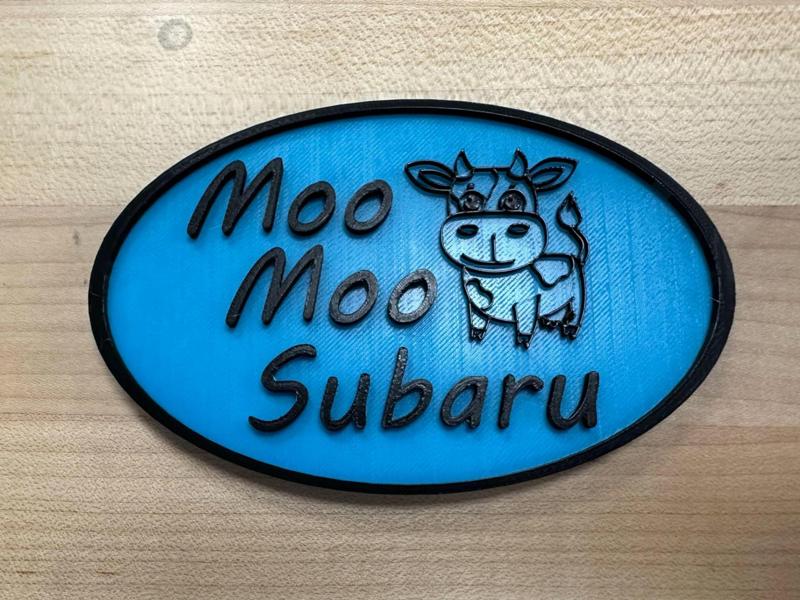 Moo Moo Subaru Magnet - Oval Version