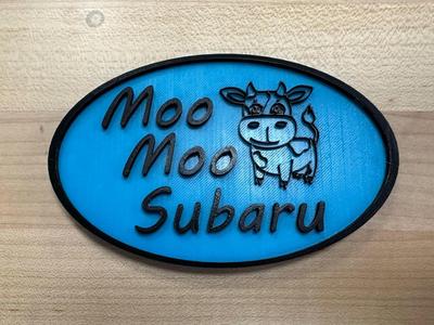 Moo Moo Subaru Magnet - Oval Version