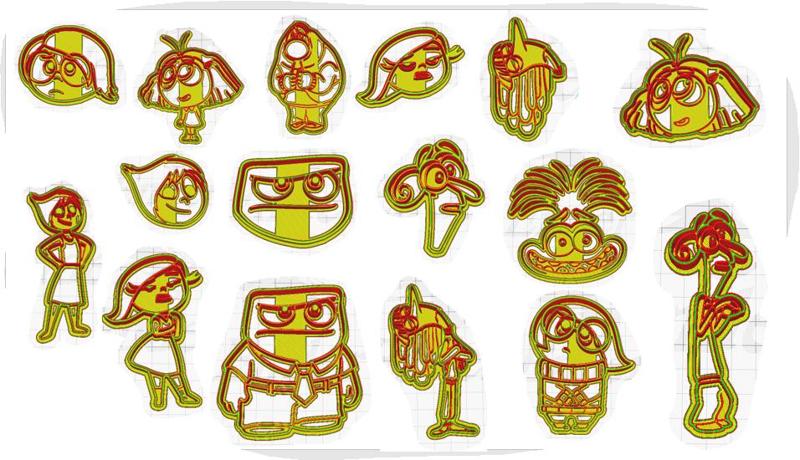 FONDANT Super SET of 16 cookie cutters from Inside Out - 16 Cookie Cutters Intensamente - Del Reves