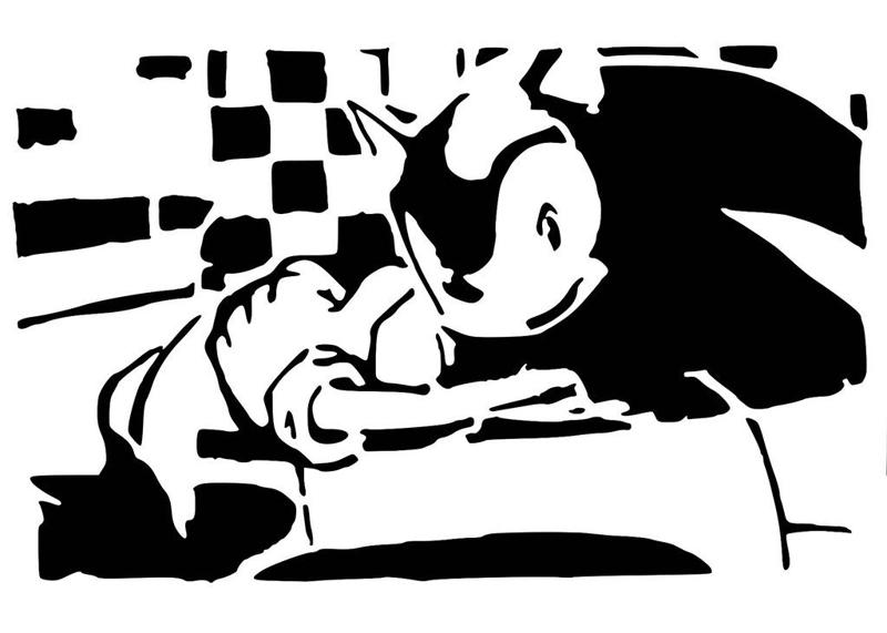 Sonic the Hedgehog stencil 3