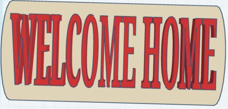 Welcome home title with border STANDS UP