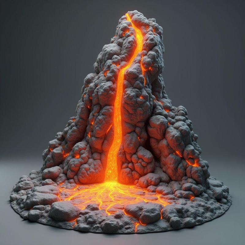 3D Printable Volcanic Cave Miniature STL