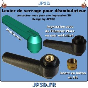 Clamping lever for walker