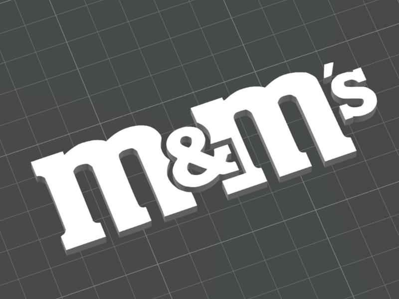 M&M’s Logo 3D Printed