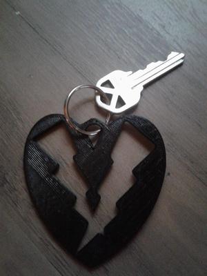 Heart Lightning Bolt Key Chain Large Charm