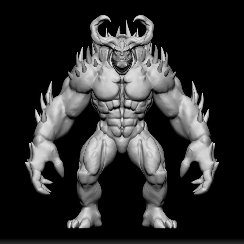 Hell Colossus Model - Monster STL File - Fiendish Creature Print - Infernal Beast Design - Giant Demon Figure
