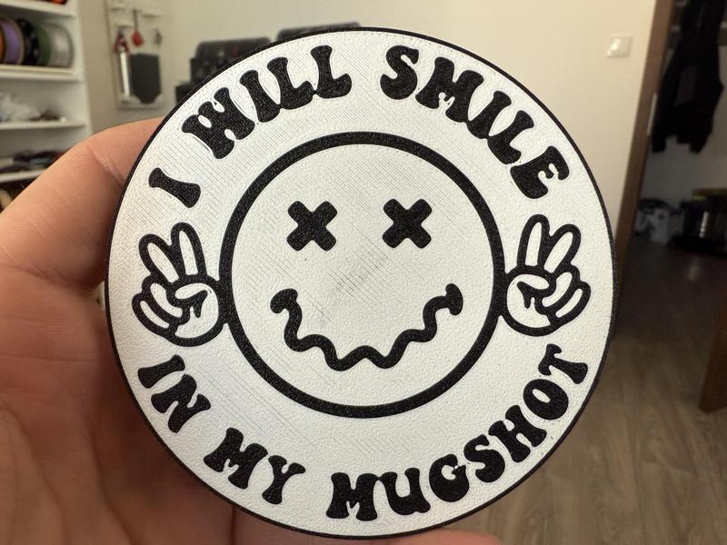 Smile on mugshot coaster