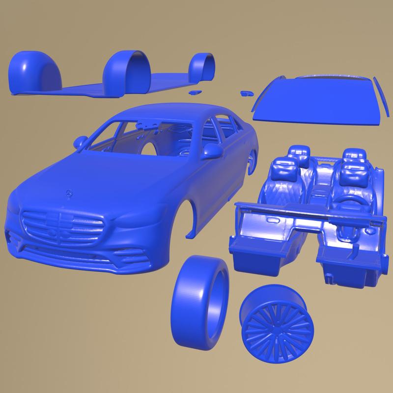 Mercedes Benz S-Class Long 2021 PRINTABLE CAR IN SEPARATE PARTS