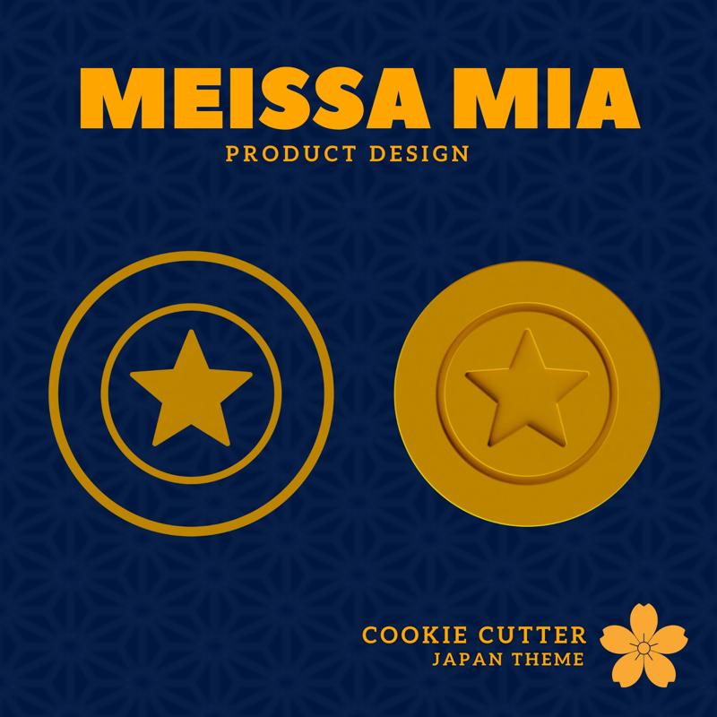 Japanese Sailor Moon Themed Cookie Cutter - Celestial Star Shield | Digital 3D Print File
