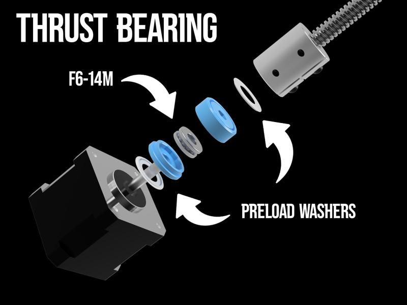 Shaft F6-14M/F10-18M thrust bearing with preload