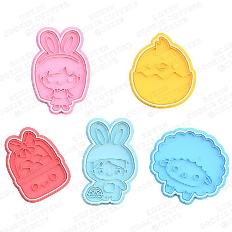Kawaii Easter cookie cutter set of 5