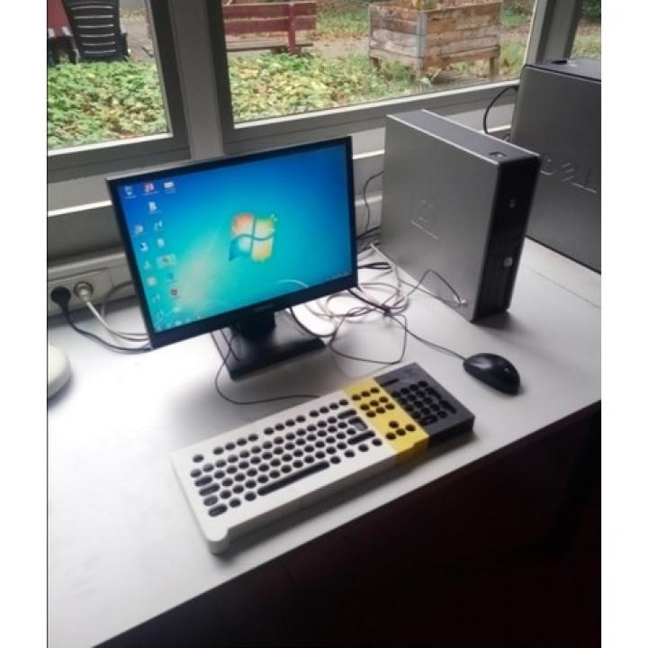 Cover/keyguard for Logitech K120 keyboard (Aid for Parkinson patients)