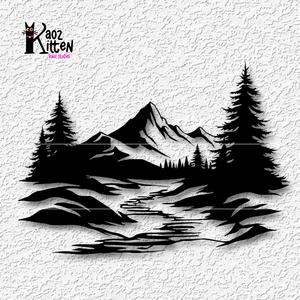 snowy river wall art winter wonderland mountains decor