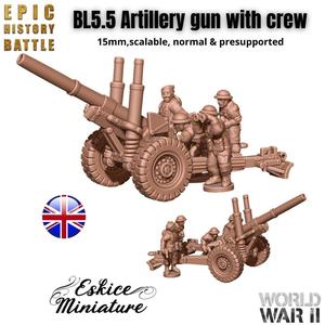 BL5.5 Artillery gun with UK crew - 15mm for EHB