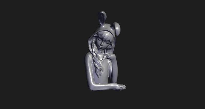 Anime Bunny Girl--3D Scanned by Revopoint POP 3 3D Scanner