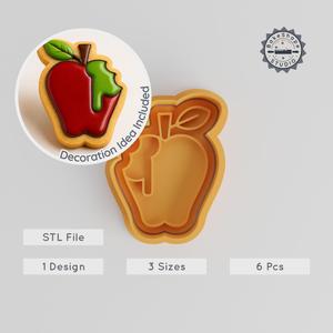 Poison Apple Cutter & Stamp Set, Fruit Shape Cookie and Fondant Tool, 3 Sizes, 6 Pieces PRODUCT_251