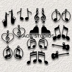 music earrings musician pendants guitar piano music notes keychain instrument