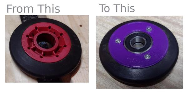 8536974 / WPW10314173 / W10314173  Dryer Drum Support Roller with R8RS Bearings