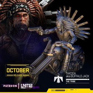 Cyberpunk - Takoda aka Buffalo Jack on motorcycle - The Tribe