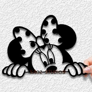 peeking minnie mouse wall art disney fanart wall decor