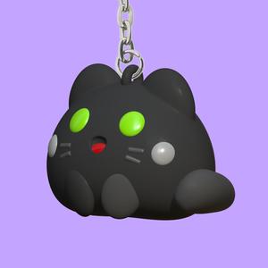 Cute Black Cat Keychain