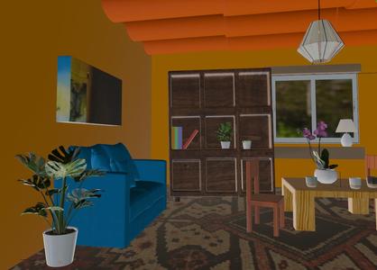 Orange living room