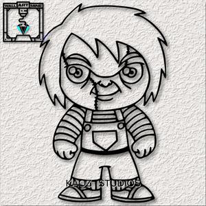 chucky chibi wall art horror movie wall decor halloween decoration