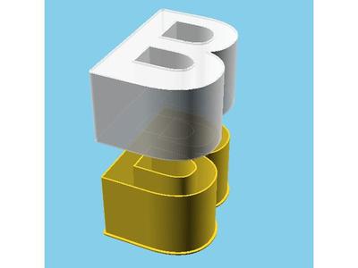LATIN CAPITAL LETTER B, nestable box (v1)