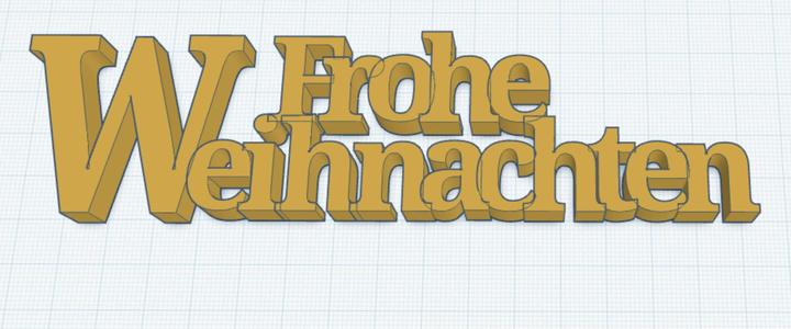 Frohe Weihnachten Schriftzug