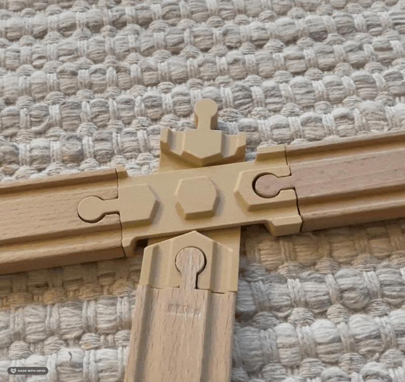 Wooden train track 4 ways rotary intersection for Brio/Ikea LILLABO