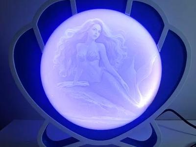LITHOPHANE MERMAID AND SHELL STAND