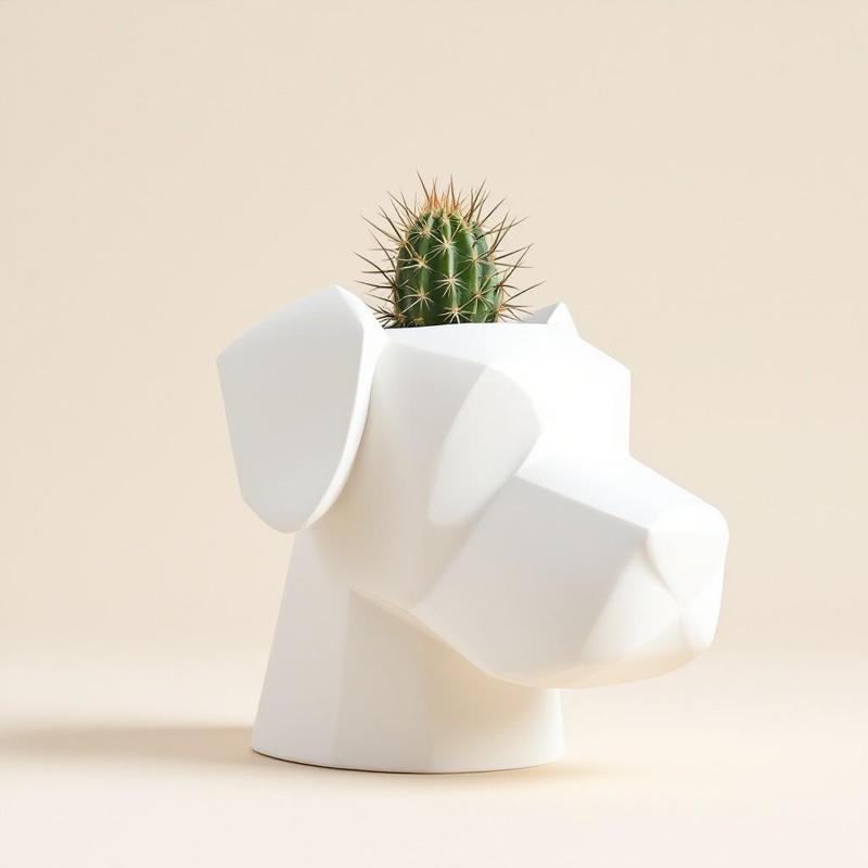 Dog Head Shaped Planter – Model "Luna"