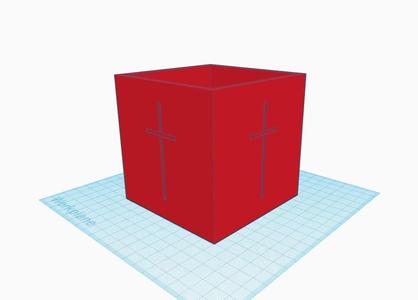 Square Flower ot with Cross