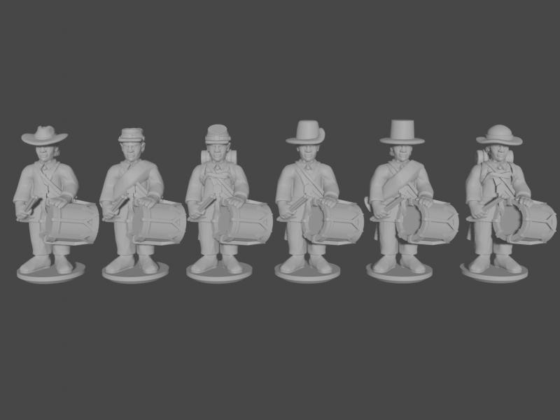 10 & 15mm American Civil War Drummers in Sack Coats, Idle Pose 2