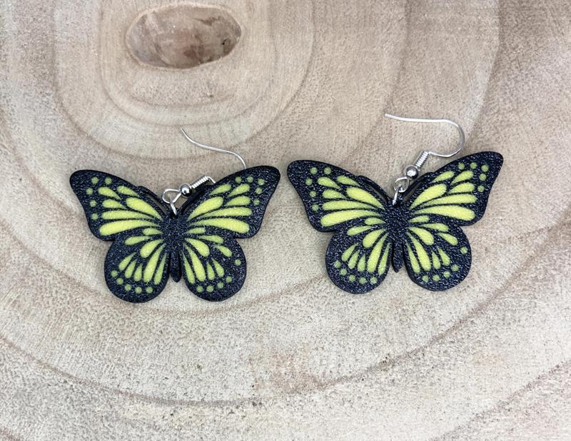 Flying butterfly earrings