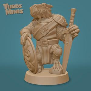 Argus Silvershard - Dragonborn Paladin - Fantasy Miniature