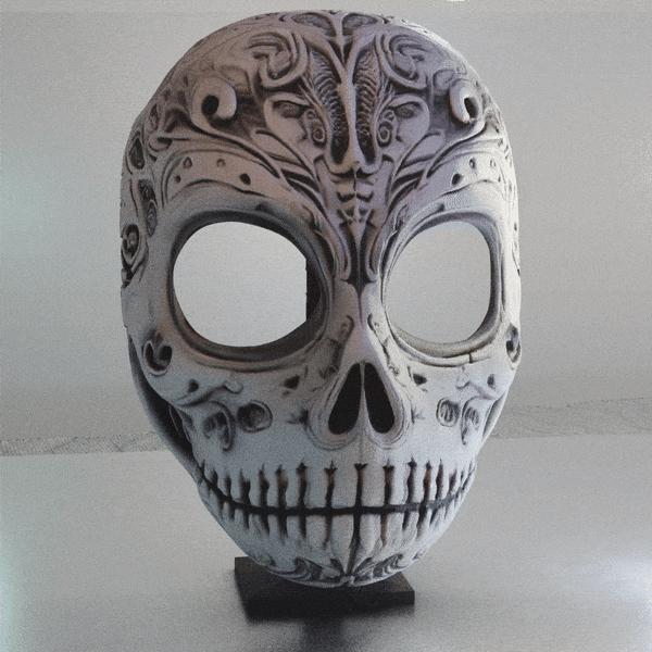 Carnival Skull Mask - Wearable Cosplay for Halloween - 3D Print STL/3MF