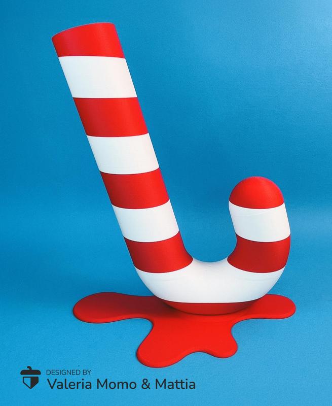 Candy Cane Christmas Jar / Pot with lid