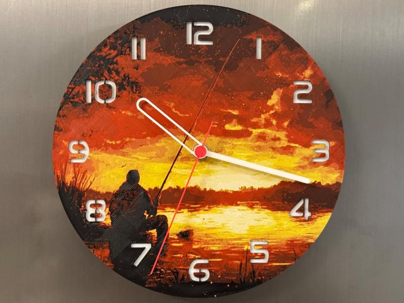 wall / desk clock Fishermen in the sunset
