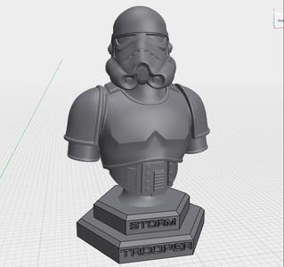 STORM TROOPER HOLLOW BUST WITH ADDED CUSTOM BASE