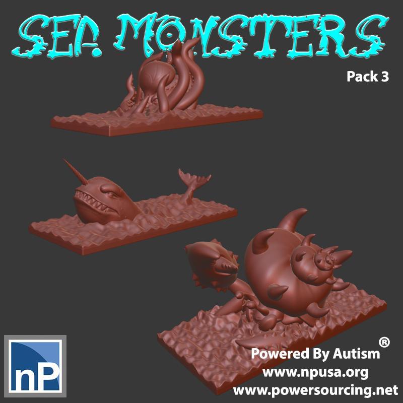 Mini Sea Monsters, pack 3