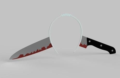 Halloween headband with knife