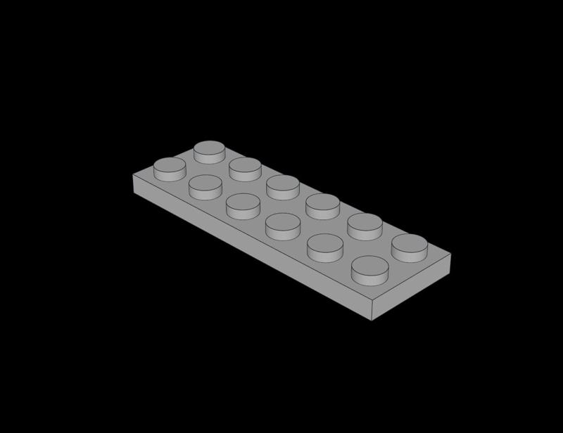 Lego compatible plate 2x6 (3795)